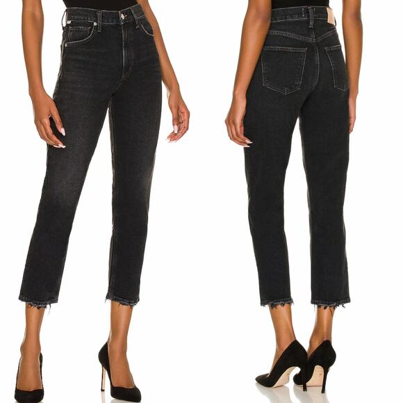 CITIZENS OF HUMANITY Marlee Black Relaxed Taper Jeans in The Cliffs Size 26 - Picture 2 of 10